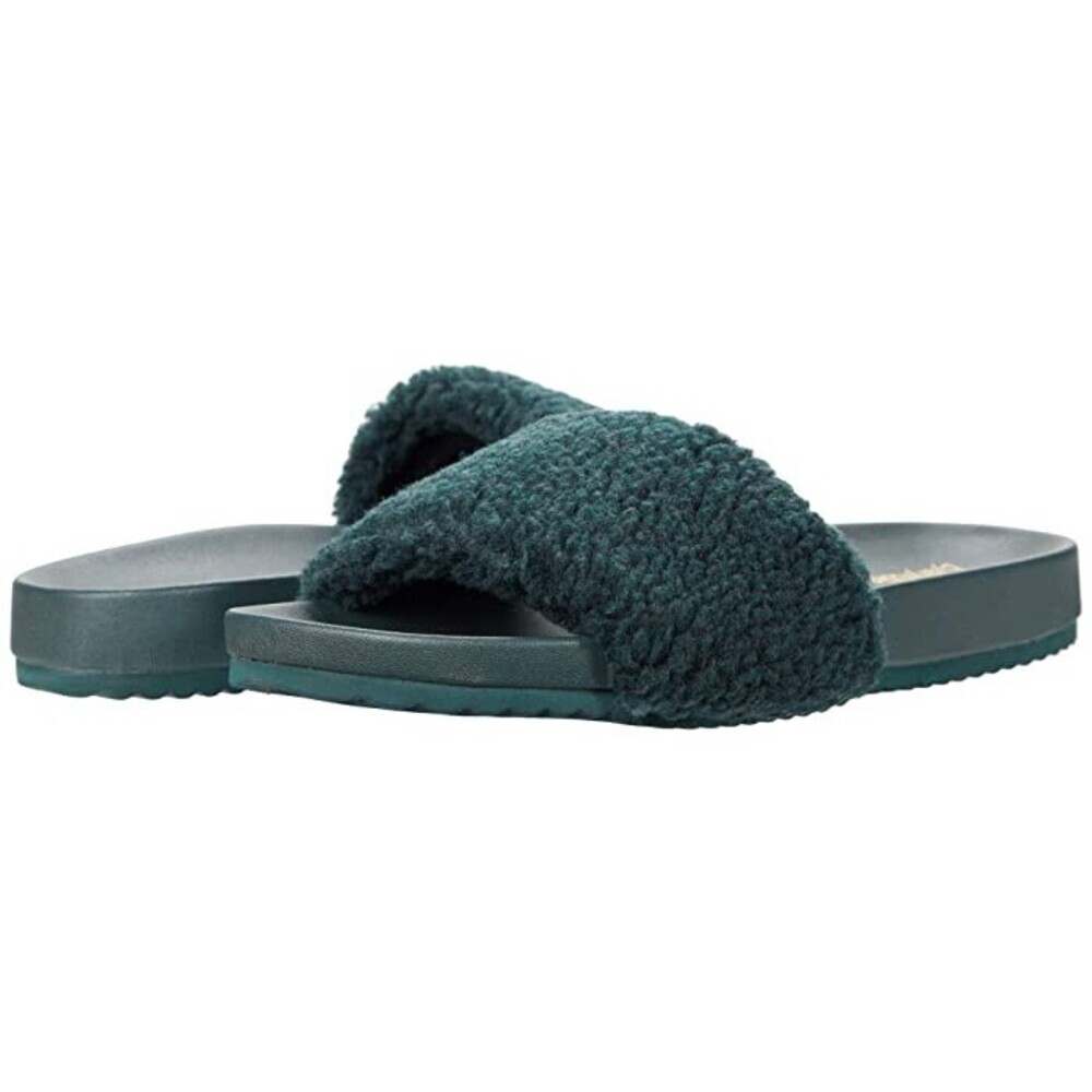 Faryl By Farylrobin Montrose Sandals Women's US 5.5 Green Faux Fur Slide JOBB210